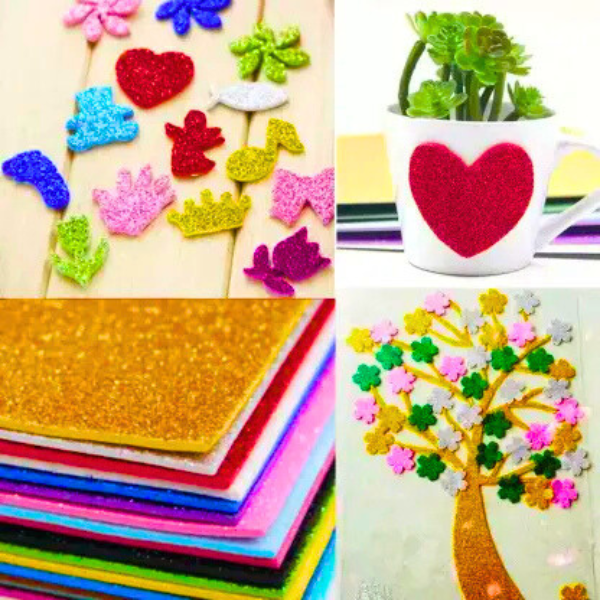 AM5246 Glitter Foam Sheet A4 Gumming 10 Sheets