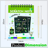 AM5280 Scratch Notebook with Wooden Stylus for Kids Art (Size - 20x14cm, Pack of 1 Pcs)