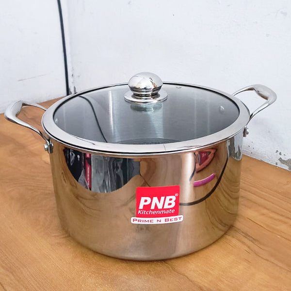 AM3912 PNB Kitchenmate Triply Cookpot with Glass Lid 28Cm
