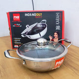 AM3923 PNB Kitchenmate Triply Karahi With Glass Lid 22cm