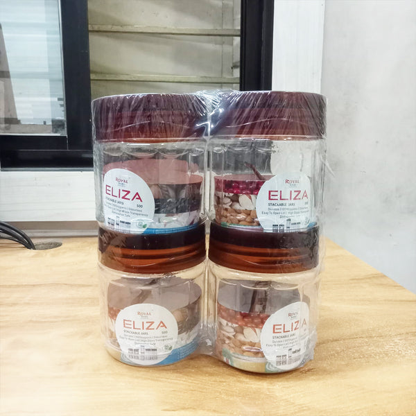 AM5803 Eliza 500ml Airtight Plastic Container Storage Jar (4 pcs) Set For Kitchen