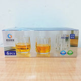 AM5962 Polygonal Crystal Whiskey Scotch Glass Set (350ml)– Pack of 6