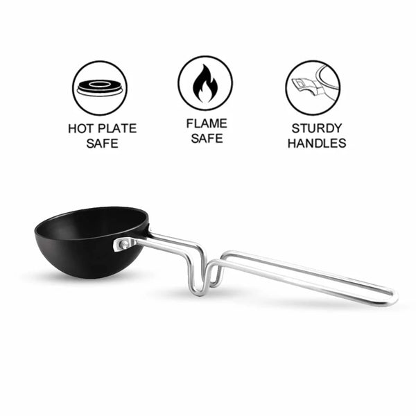 AM3582 Stainless Steel Wired Handle Tadka Pan (Vagharia)