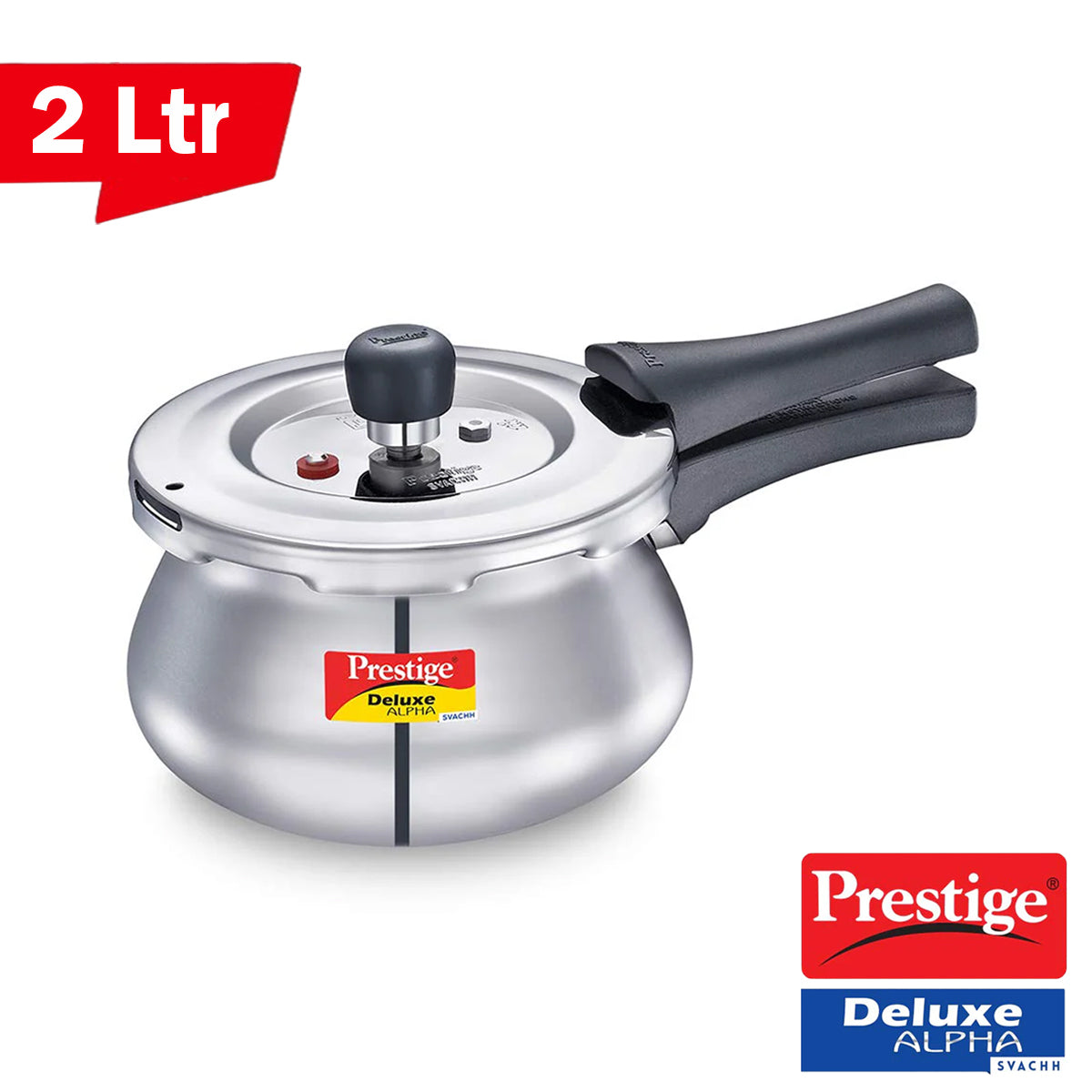 AM2244 Prestige 2L Deluxe Alpha Svachh Stainless Steel Outer Lid Pressure  Cooker with Glass Lid