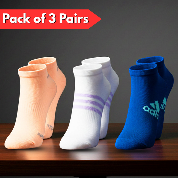 Di0359 Mixdesign Stylish Ankle Socks (Pack of 3 Pairs ) - Casual & Sports Wear