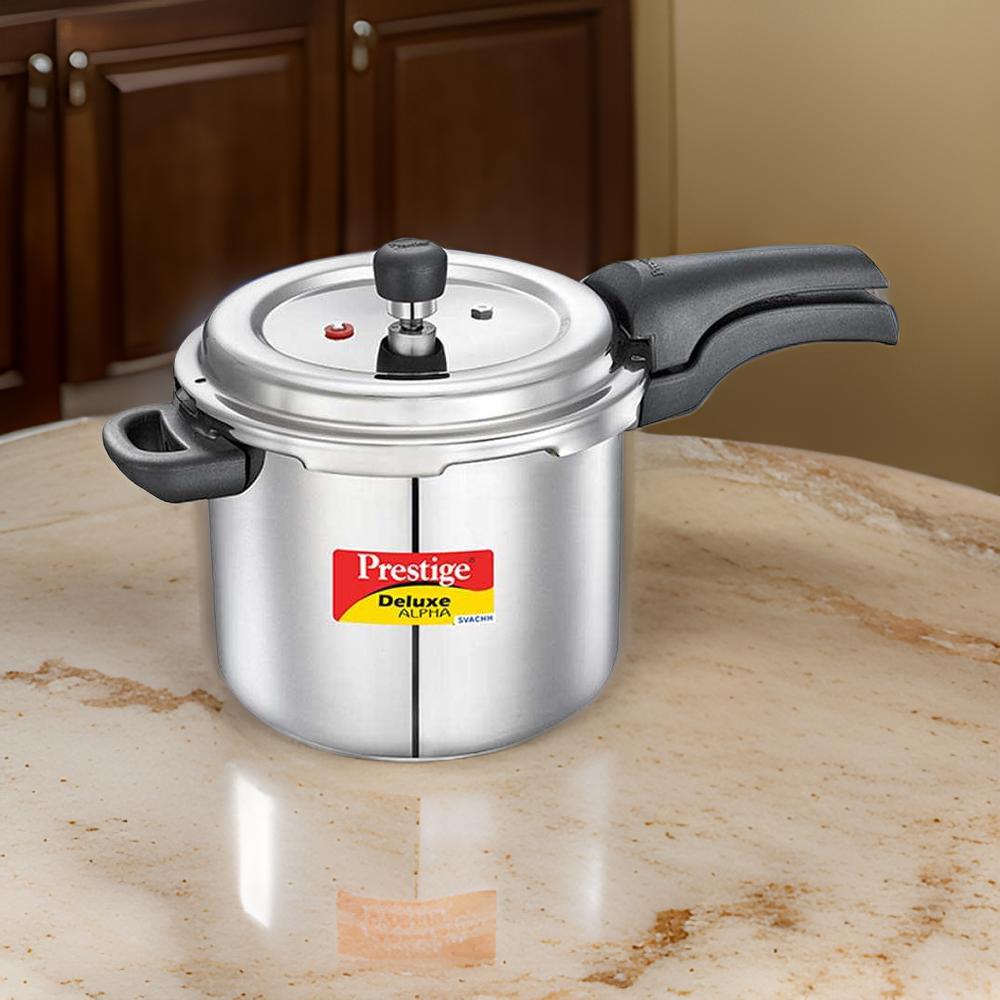 Prestige deluxe alpha outer lid stainless steel pressure cooker hot sale