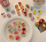 AM1230 Hair Claw Clip Mini Cute Fruit Cartoon Pattern Transparent Hair Claw Clips Hair Clutchers Clamp Pack Of 1 Pcs