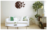 AM0599 Wooden Round Shape  Wall Clock 3-Butterfly design for Home -11.5x11.5