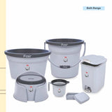 AM2891 FLAIR Estella 6 Piece Bathroom Set (Bucket, Mug, Tub, Stool, Pedal bin, Soap Case)