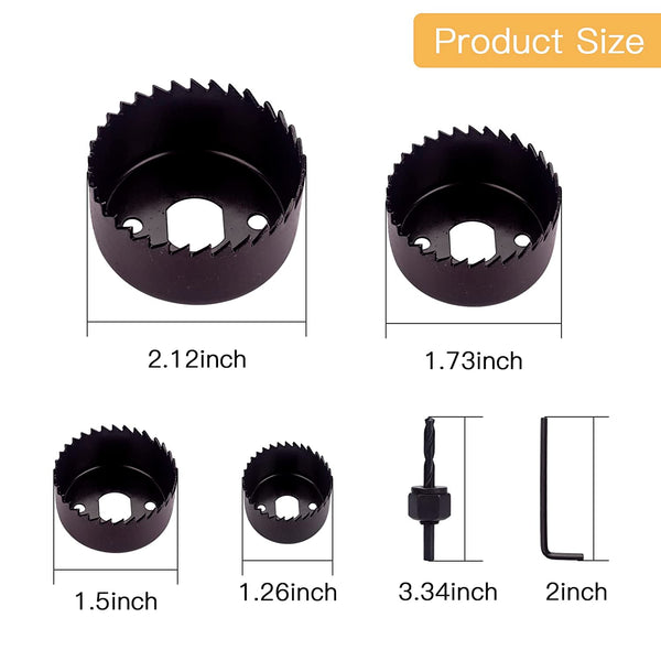 0433 Hole Saw Set Drill Bit set 32mm/38mm/44mm/54mm (6 pcs)