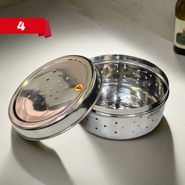 AM5333 Hole Dabba Stainless Steel Coriander Storage Box Large