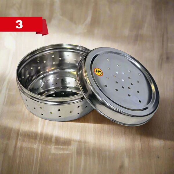 AM5332 Hole Dabba Stainless Steel Coriander Storage Box BIg