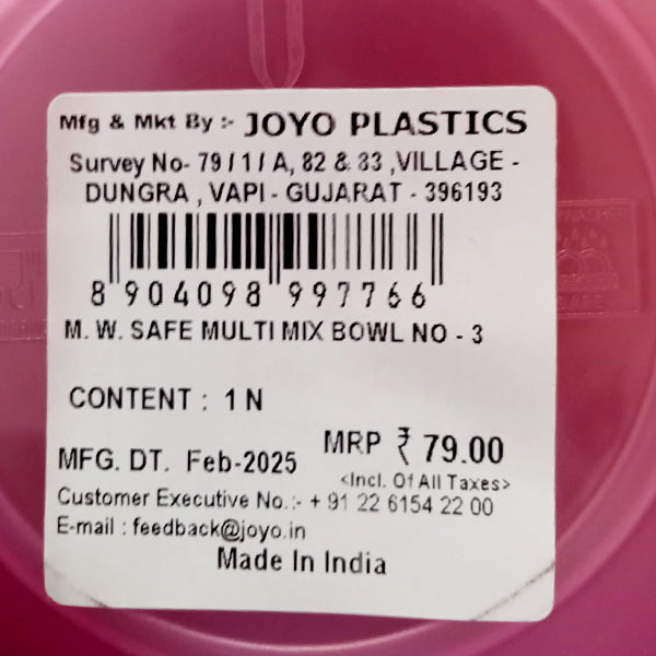 AM5132 JOYO Plastic Multi Mix Bowl - No.03