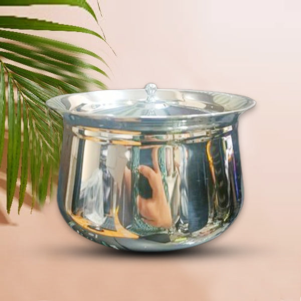 AM2204 Tall Boy Jumbo ss glossy Madrasi Handi with Lid 5"