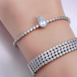 AM5785 4 Layer Diamond Silver Solitaire Bracelet, Gifts for Women & Girls