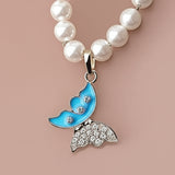 AM5774 Butterfly Pendant Necklace Pearl Jewellery and Pearl Earings- For Women Imitation Pearl Multilayer