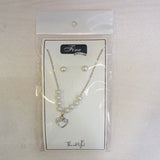 AM5774 Butterfly Pendant Necklace Pearl Jewellery and Pearl Earings- For Women Imitation Pearl Multilayer