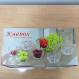 AM5983 Crystal Glass Serving Bowl (Multidesign)- Set of 1 Large & 6 Small Bowl-- KRPS041-L7 & KRPS021-L7 & KRPS031-L7)