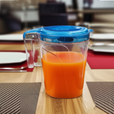 AM5663 Polyset Vega Jug - Transparent Jar with Plastic Lid, Drinking Beverage Jug