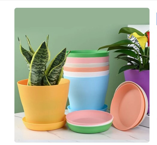 3286 Flora Round Shaped Hanging Planter -, Medium, 1 pc multicolour pot with tray