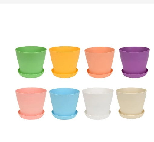 3286 Flora Round Shaped Hanging Planter -, Medium, 1 pc multicolour pot with tray