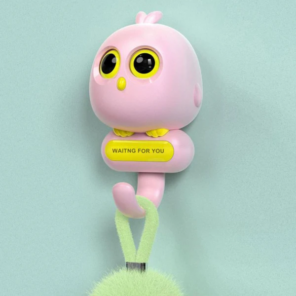 AM5481 Self Adhesive Wall Hooks Eye Catching Cute Bird Hook, Automatic Open Close Eyes Creative wall Hook
