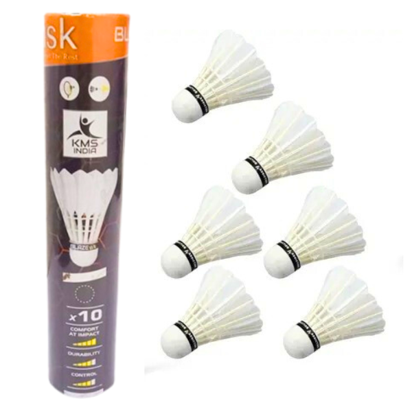 AM5178 Dusk Badminton Shuttlecock Feather, Pack of 10 (White)