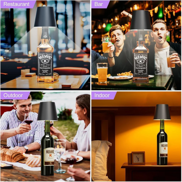 am5416 Wireless Bottle Lamp, 3 Colors Dimmable Wine Bottle Light Touch Control LED Wine Bottle Lamp For Bar Restaurant Bedroom