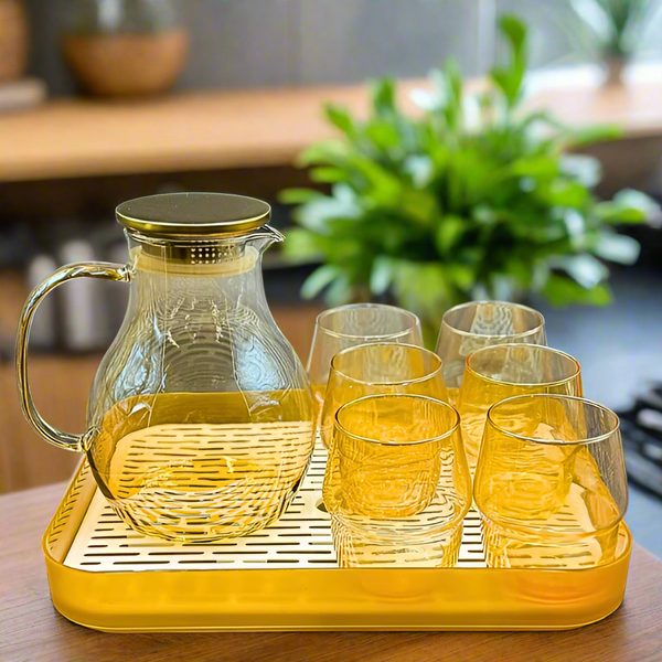 AM5394 Shine Max Steel Lid Water Jug With Glass 6pc Jug 1800ml , Glass 350ml