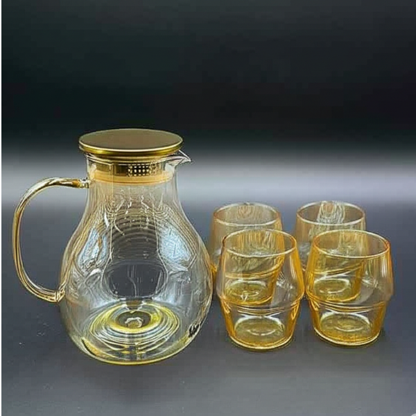 AM5394 Shine Max Steel Lid Water Jug With Glass 6pc Jug 1800ml , Glass 350ml