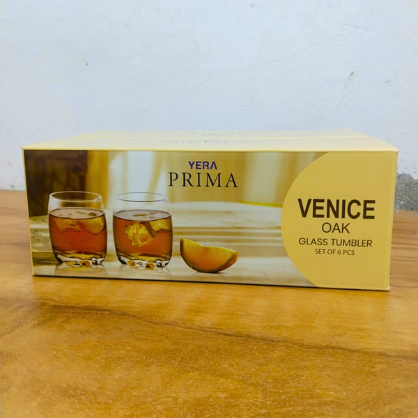AM5442 YERA Prima Venice Oak Glass Tumbler-Set of 6 Pcs - 300ml