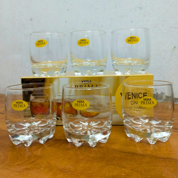 AM5442 YERA Prima Venice Oak Glass Tumbler-Set of 6 Pcs - 300ml