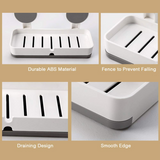 AM5479 Adhesive Soap Dish Holder with Drain- Weight Bathroom Shelf -Kitchen Holder for Soap Shampoo White-Layfoo