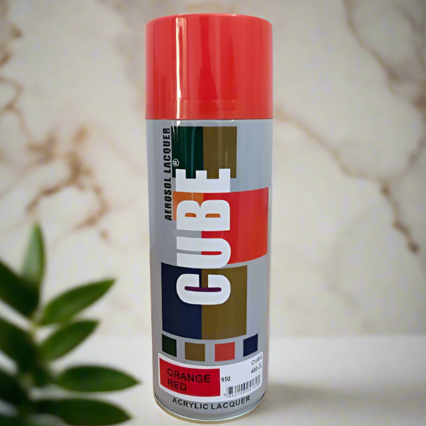 AM5206 Cube Aerosol Acrylic Fast-Drying Spray Orange Red Colour -1pcs