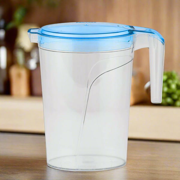 AM5663 Polyset Vega Jug - Transparent Jar with Plastic Lid, Drinking Beverage Jug