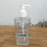 AM5395 STONE Handwash Soap & Liquid Dispenser (Pack of 1 with stand ) - White-Transparrent, Dispenser with Plastic Pump