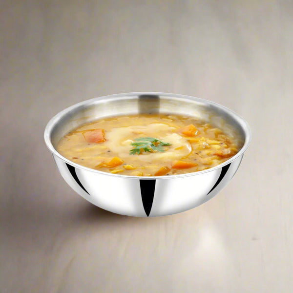AM2957 Madhuram Prime Quality Triply Stainless Steel Kadai WithOut Handle (24 cm)