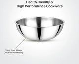 AM2958 Madhuram Prime Quality Triply Stainless Steel Kadai WithOut Handle (26 cm)
