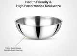 AM2957 Madhuram Prime Quality Triply Stainless Steel Kadai WithOut Handle (24 cm)