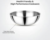 AM2956 Madhuram Prime Quality Triply Stainless Steel Kadai WithOut Handle (22 cm)