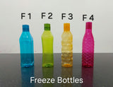 3472 Plastic Fridge Bottle Set - 4 pieces - 1L Mix design (Multicolour)