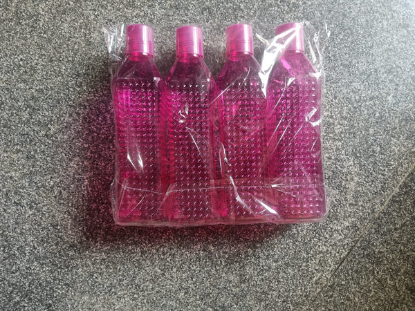 3472 Plastic Fridge Bottle Set - 4 pieces - 1L Mix design (Multicolour)