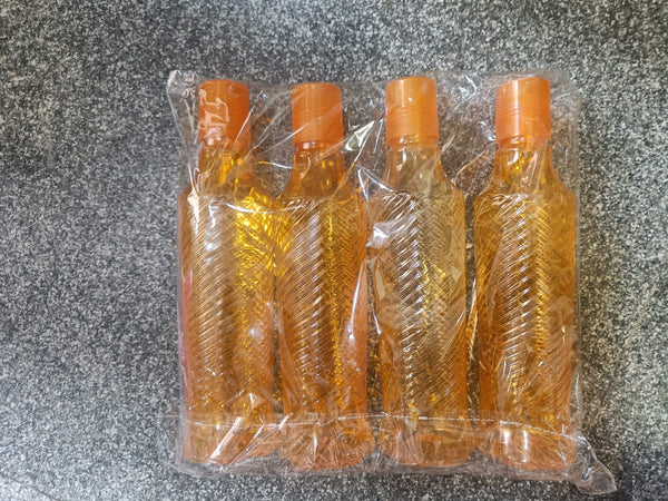3472 Plastic Fridge Bottle Set - 4 pieces - 1L Mix design (Multicolour)