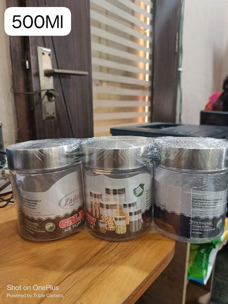 3667 Galaxy SS Cap Transperant Jar 500 ML -3pcs set