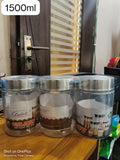 3678 Galaxy SS Cap Transperant Jar 1500 ML -3pcs set