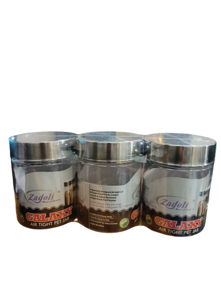 3663 Galaxy SS Cap Transperant Jar 1000 ML -3pcs set