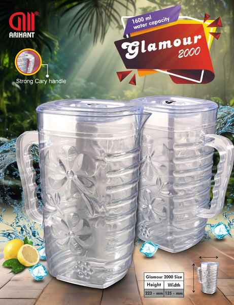 3031 Glamour Pet Jug natural clear glassjug  juice, water, cocktails