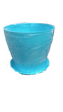 3286 Flora Round Shaped Hanging Planter -, Medium, 1 pc multicolour pot with tray