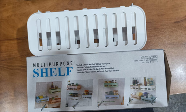 4029A 2PCS PLASTIC SHOWER CORNER CADDY BASKET SHELF RACK WITH STICKER