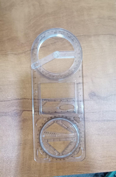 AM2870 Multifunctional Geometric Ruler Scale Drawing Template for Artists Sewing Pack of 1